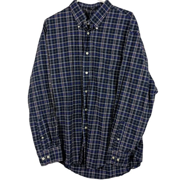 Nautica Mens Plaid Long Sleeve Button-Down Shirt XL 100% Cotton Preppy Chic - Picture 1 of 6